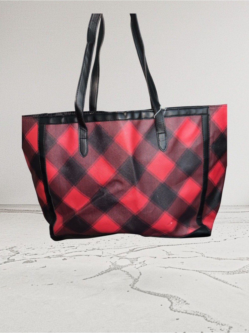 Victoria's Secret Red and Black Plaid Tote - Picture 5 of 6